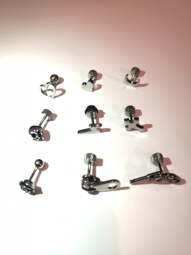 受注制【Never mind the XU】design pierced earrings / 【ネバーマインドザエックスユー】デザインフープピアスシルバーピアス