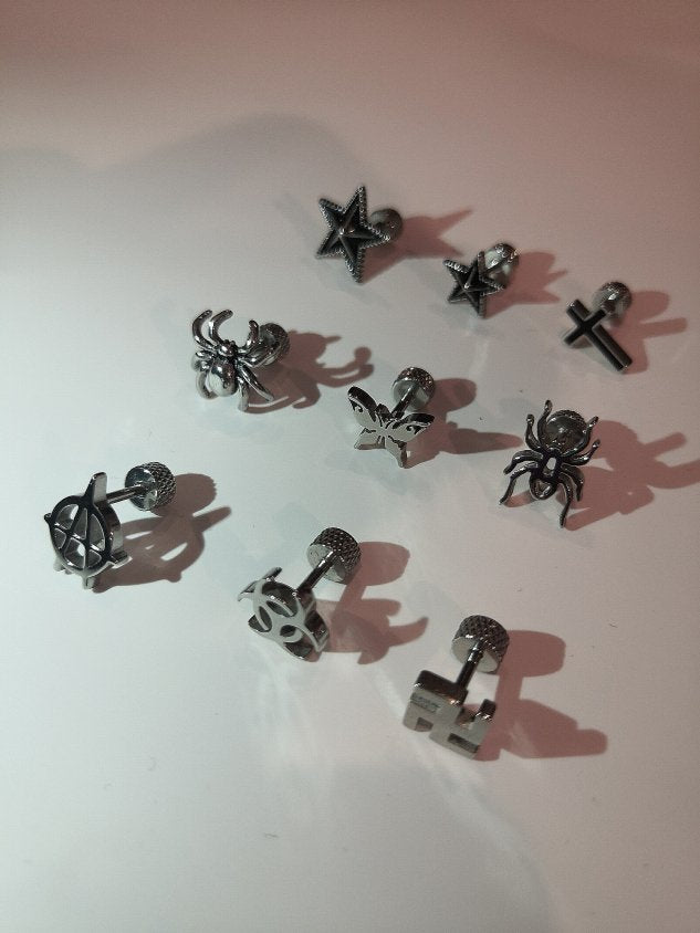 受注制【Never mind the XU】design pierced earrings 2 / 【ネバーマインドザエックスユー】デザインフープピアスシルバーピアス