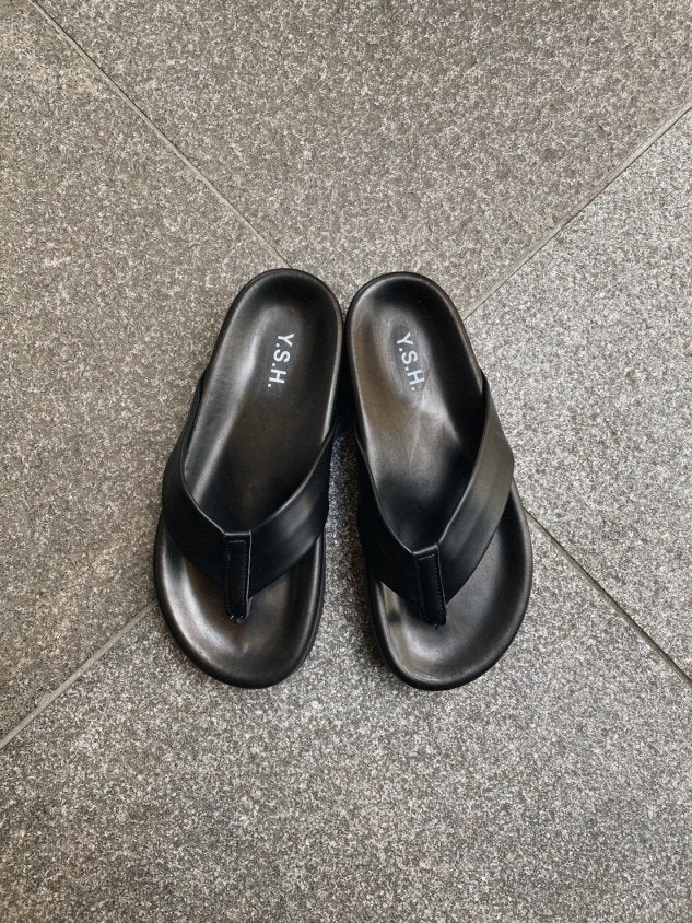 受注制【Chikashitsu +】leather volume sandal