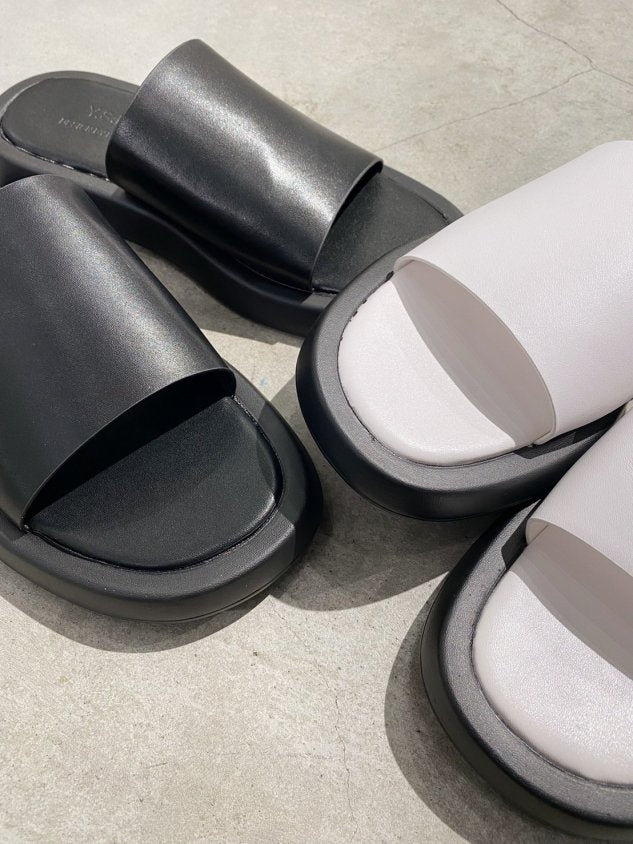 受注制【Chikashitsu +】design leather sandal (2color)