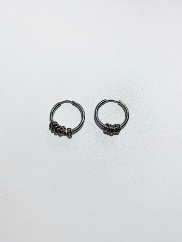 受注制【Chikashitsu +】design pierced earrings / 【チカシツプラス】デザインフープピアスシルバーピアス