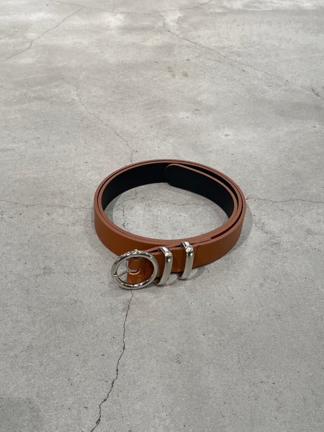 【Chikashitsu +】circle buckle belt (3color)