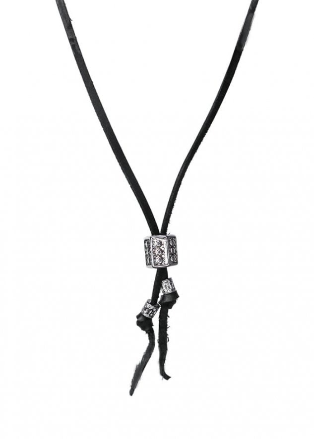 【BYBE RECORDS × BLACK PURPLE】Leather string choker