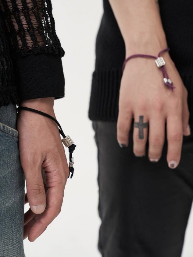 【BYBE RECORDS × BLACK PURPLE】Leather string bracelet