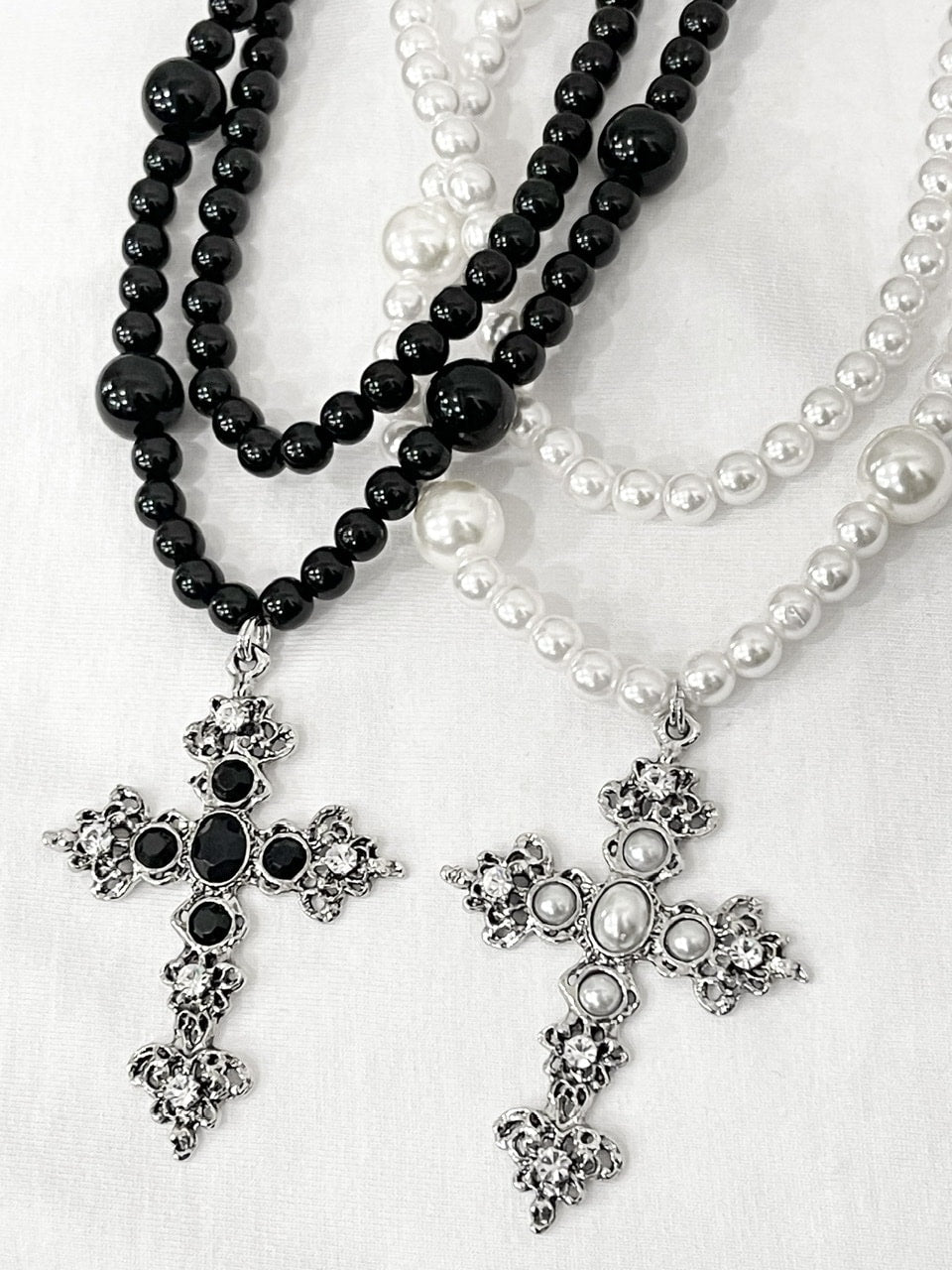 受注制【Rosen Kreuz】pearl cross 2 necklace