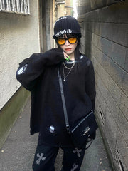 受注制【Never mind the XU】damage knit (2color)