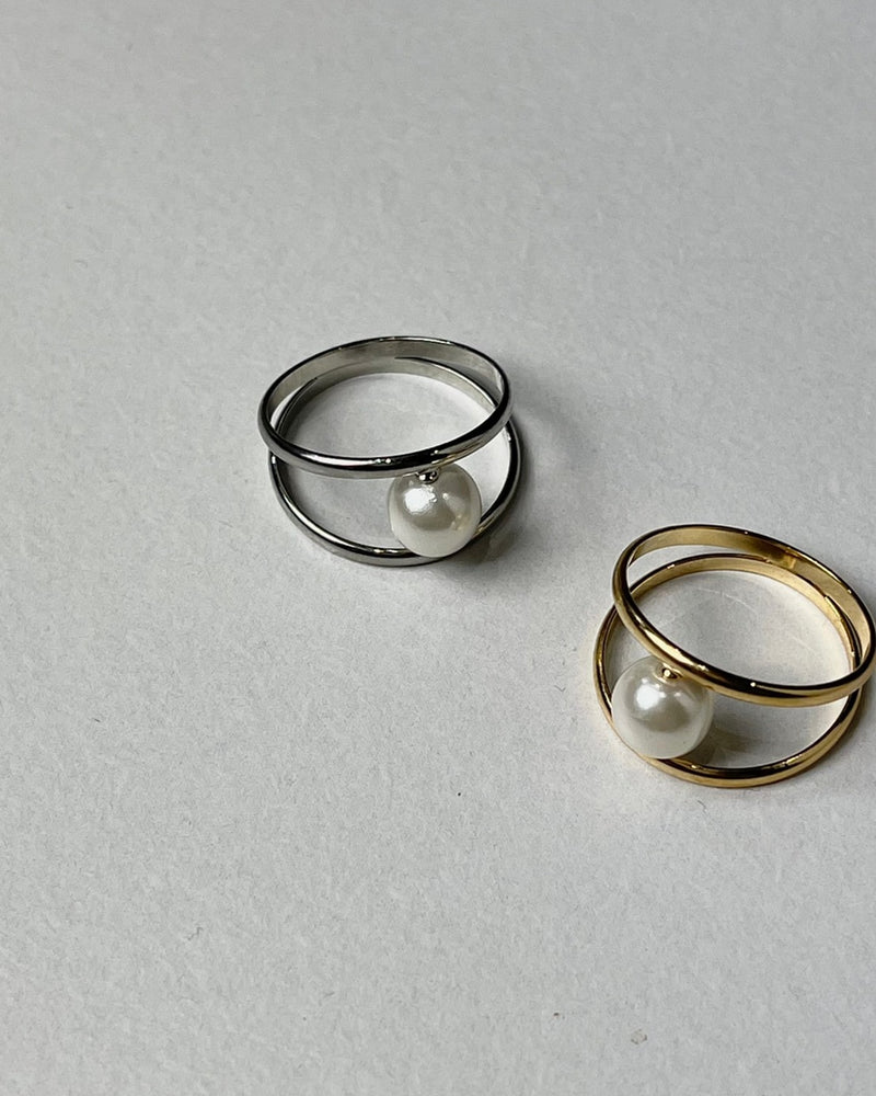 【Chikashitsu + 】pearl design ring (2color)