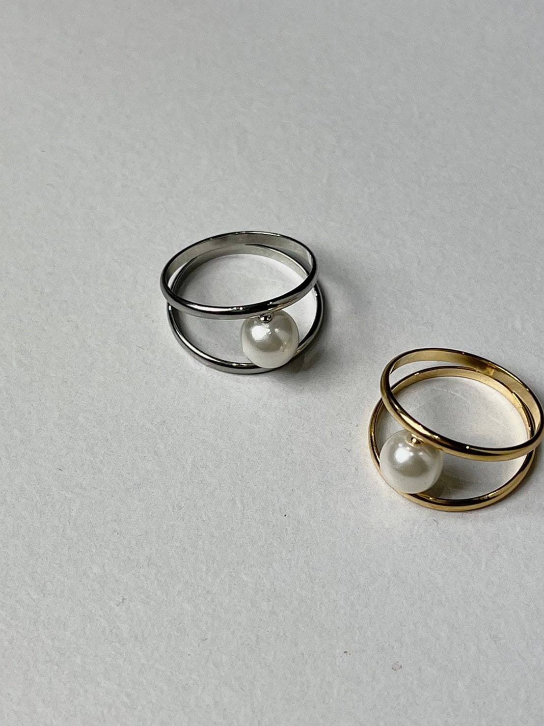 【Chikashitsu + 】pearl design ring (2color)