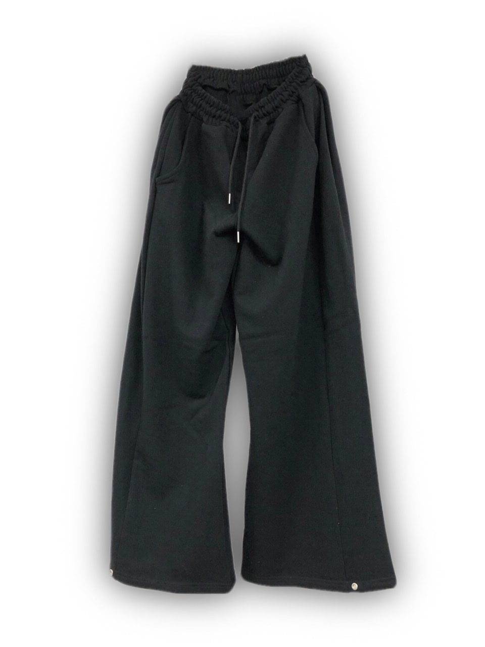 受注制【Never mind the XU】hem button sweat wide pants (2color)