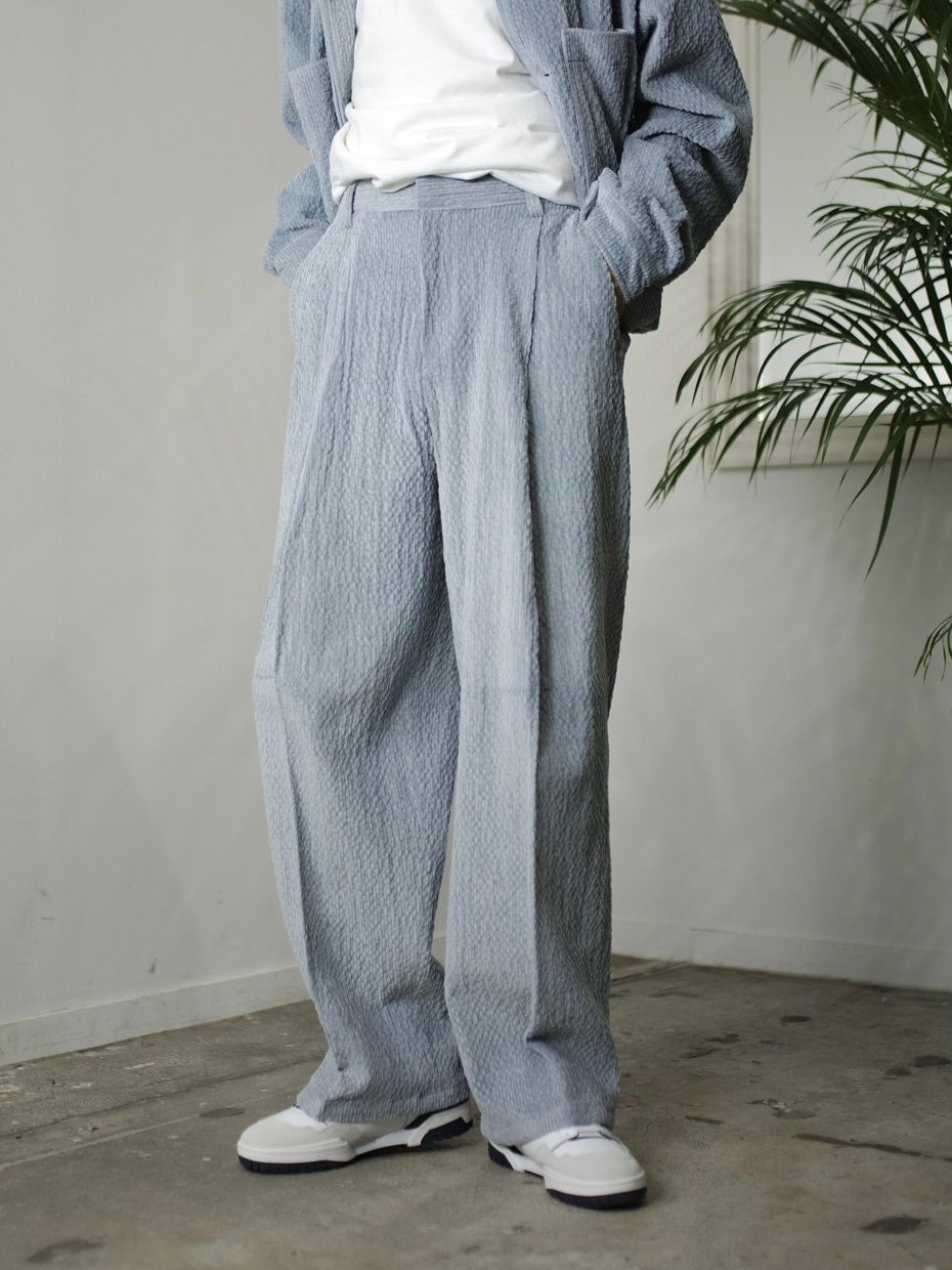 受注制【Chikashitsu +】set up high waist corduroy pants (3color)
