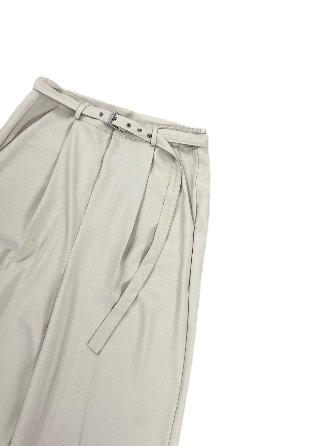 受注制【Chikashitsu +】set up zipper belt slacks (2color)