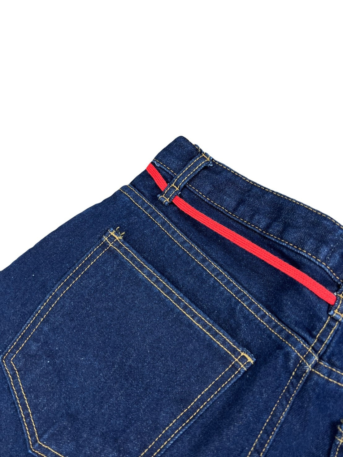 受注制【Chikashitsu +】high waist lap denim pants