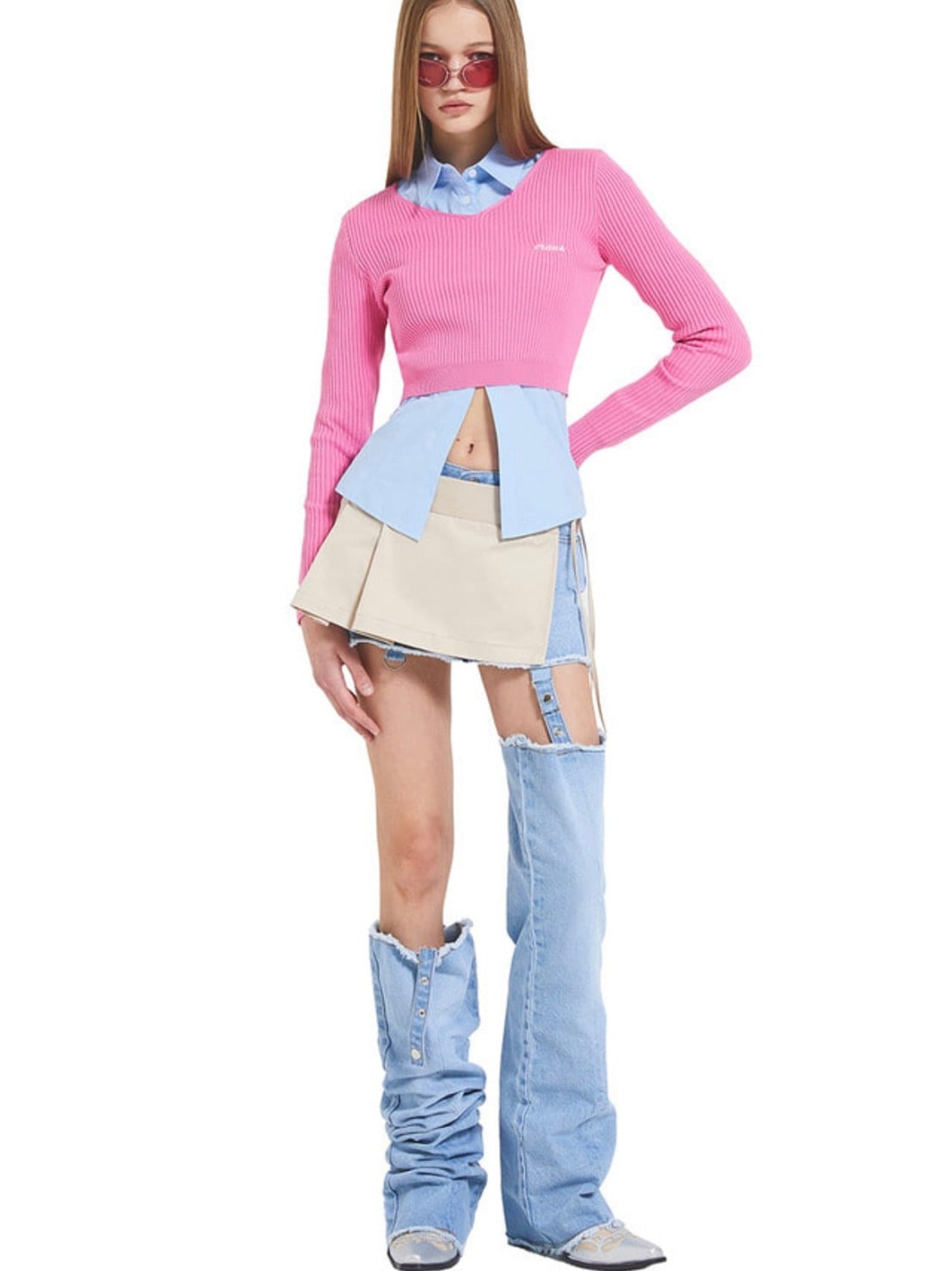 【CRANK】LAYERED DENIM SKIRT