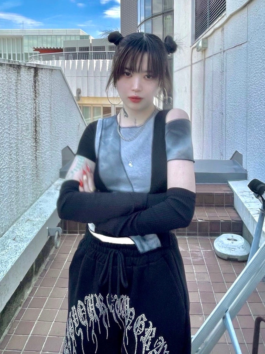 受注制【Never mind the XU】rib arm warmer (2color)