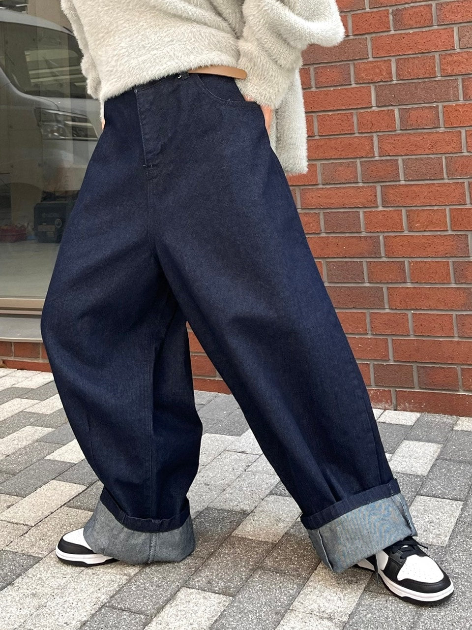 受注制【Chikashitsu +】super wide denim pants (4color)