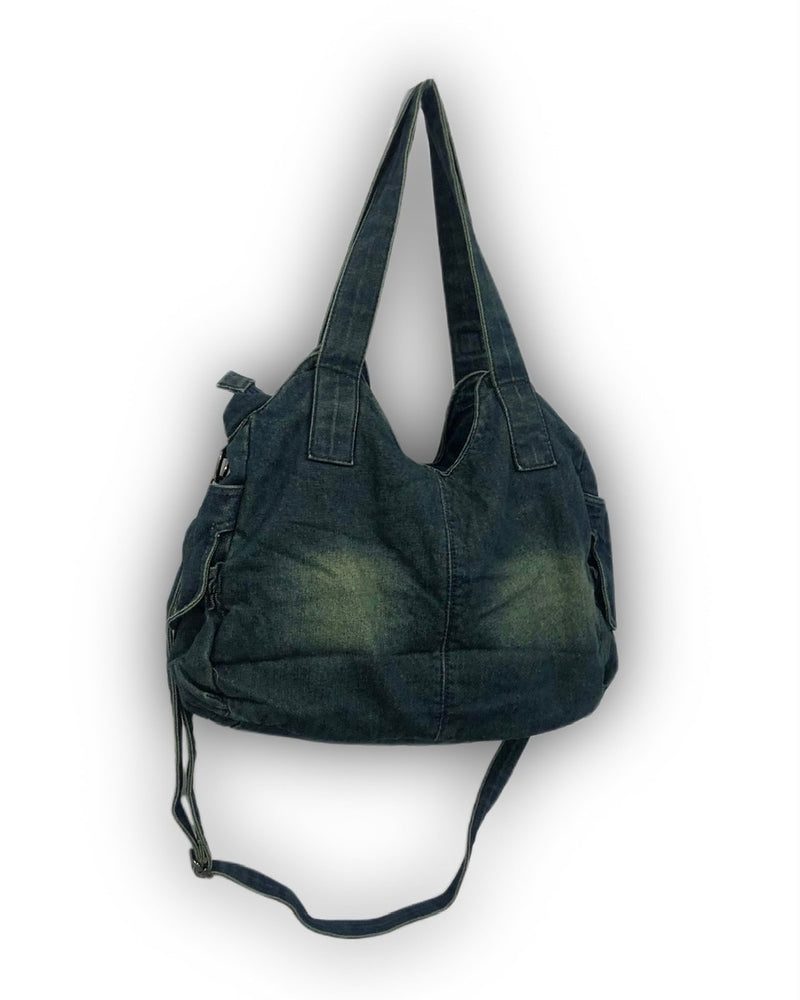 国際配送【Never mind the XU】2way denim bag (2color) / 【ネバーマインドザエックスユー】ツーウェイデニムショルダーバッグハンドバッグ