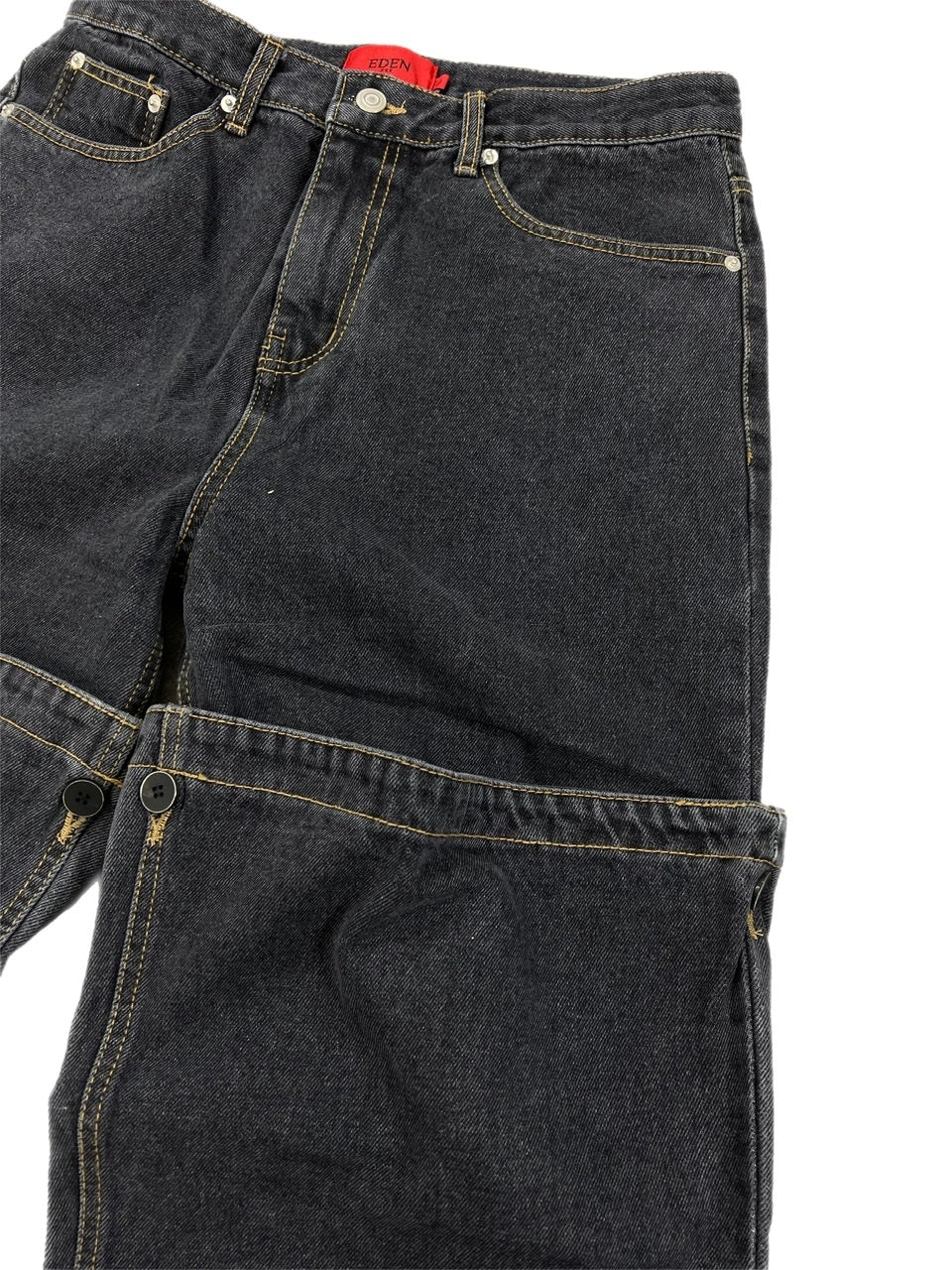 受注制【Chikashitsu +】docking 2way denim pants
