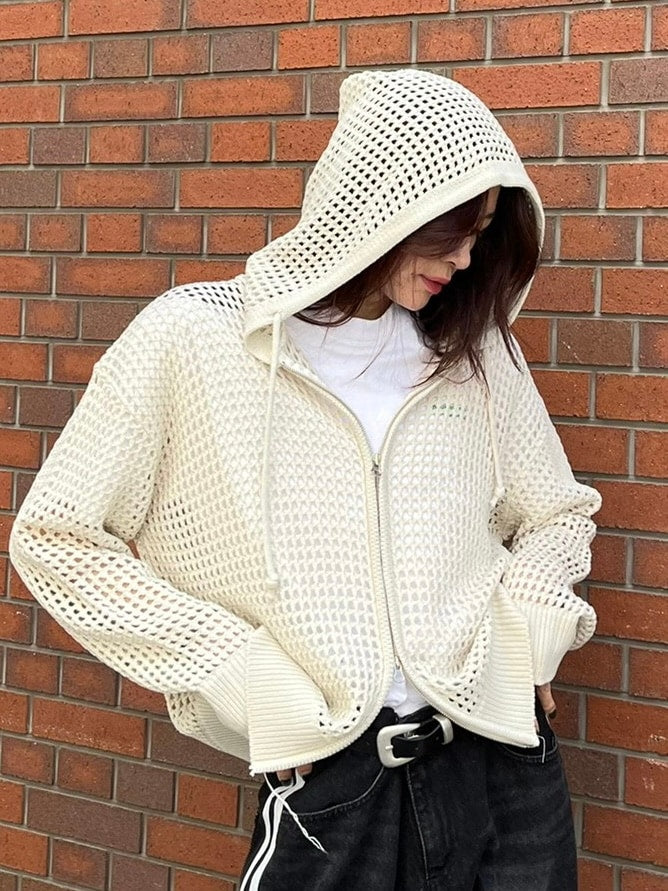 受注制【Chikashitsu +】mesh zip hoodie (5color) / 【チカシツプラス】メッシュ長袖ジップパーカー