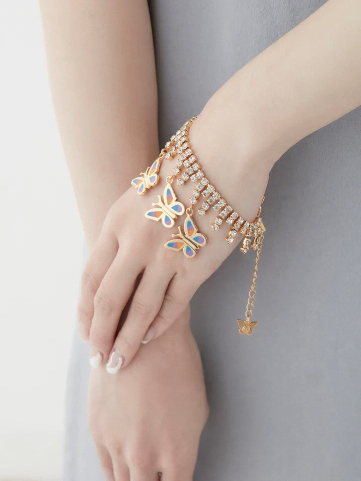 【STUGAZI】SHINee Gold butterfly Ankle bracelet