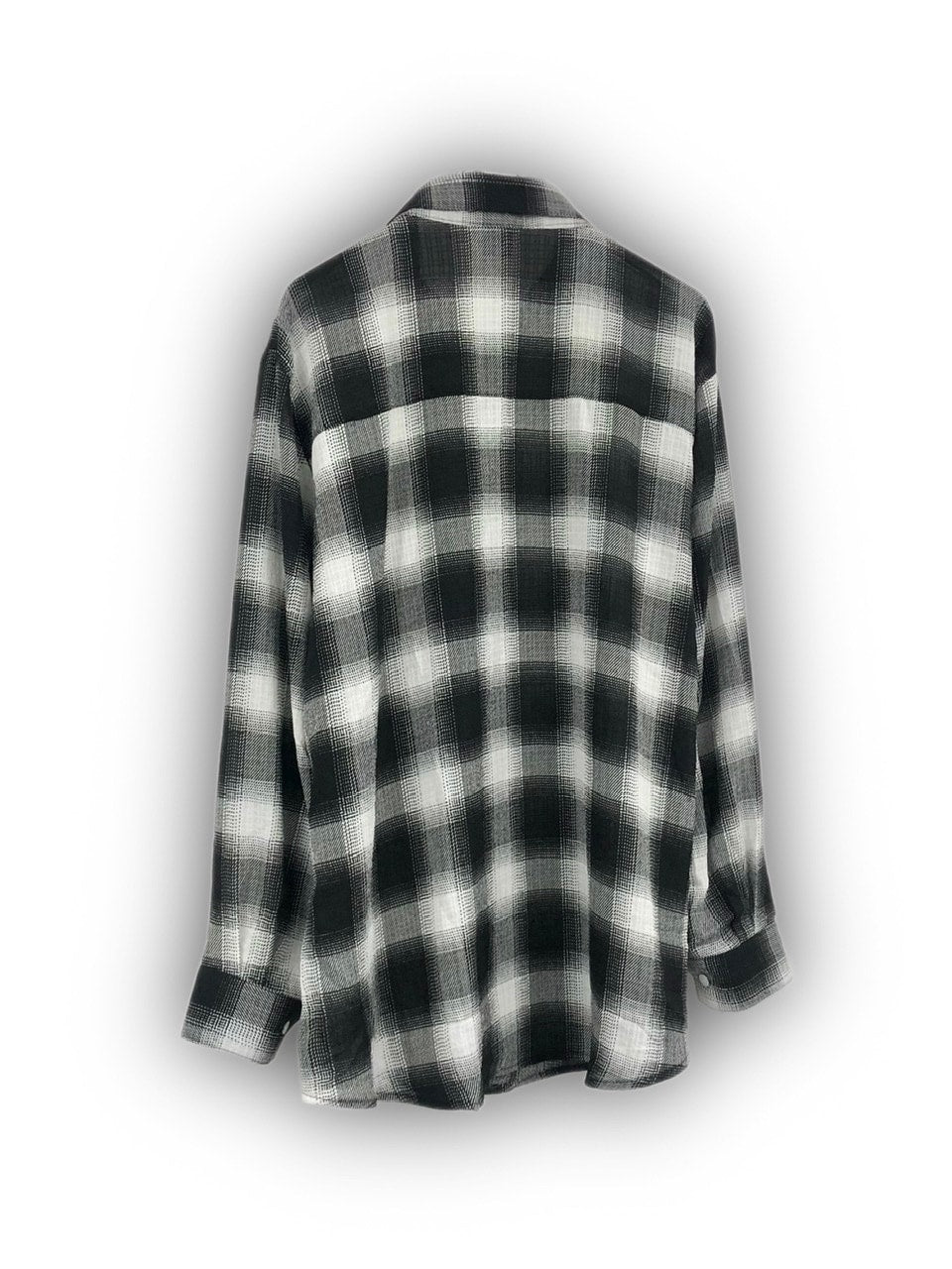 受注制【Never mind the XU】chiffon check shirt (2color) / 【ネバーマインドザエックスユー】シフォンチェック長袖シャツ