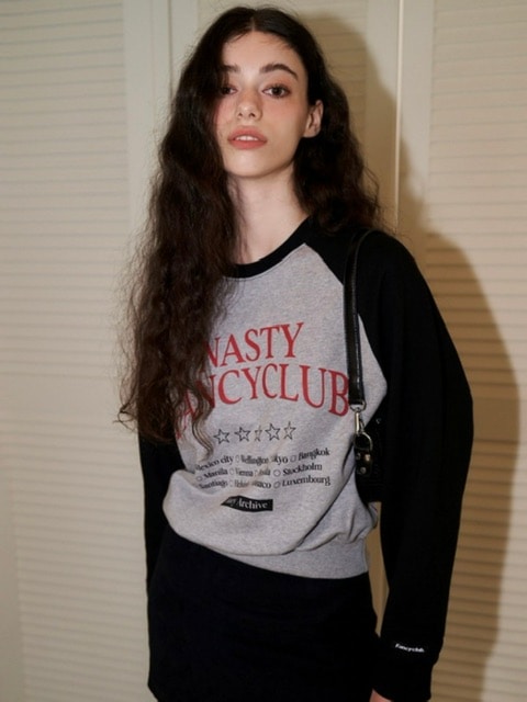 【FANCY CLUB】HELLO WORLD CROP SWEATSHIRT