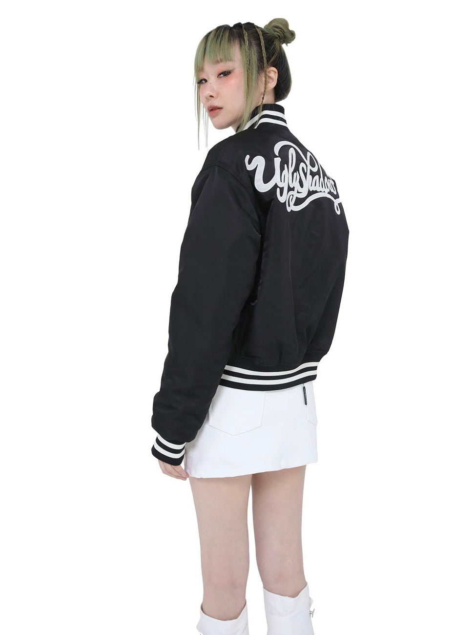 【Ugly shadow】BASEBALL JUMPER / 【アグリーシャドウ】ベースボールロゴプリント長袖ジャンパー