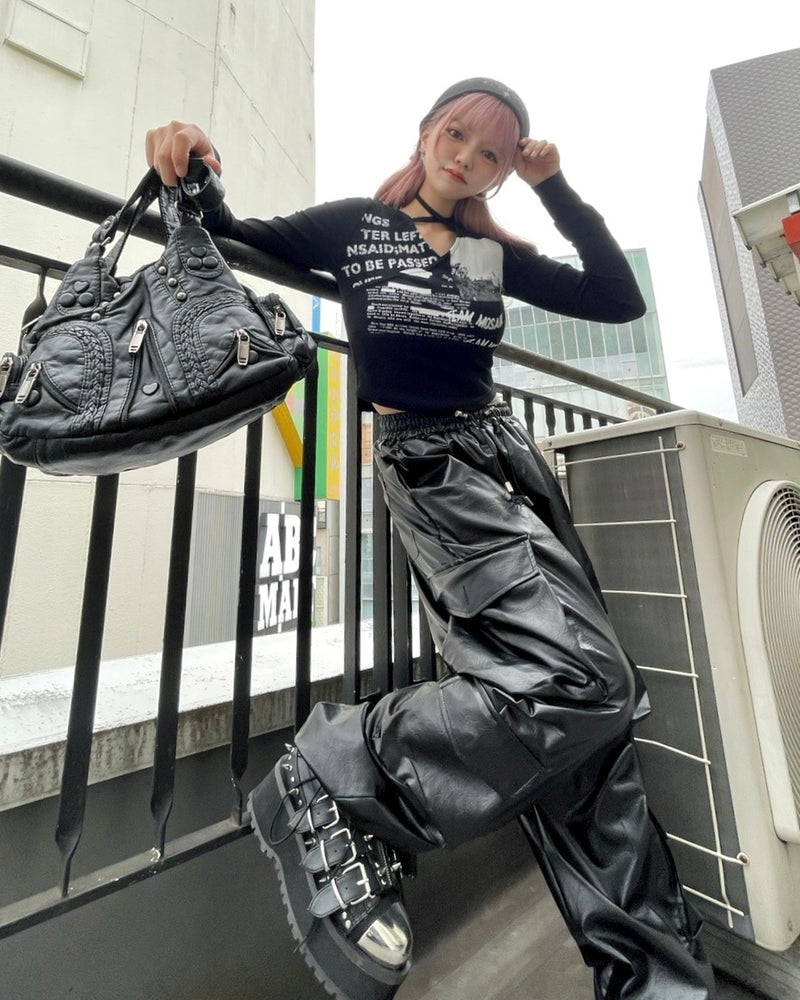 受注制【Never mind the XU】vintage leather bag / 【ネバーマインド ザ エックスユー】ハートヴィンテージレザーバッグミニハンドバッグショルダーバッグ