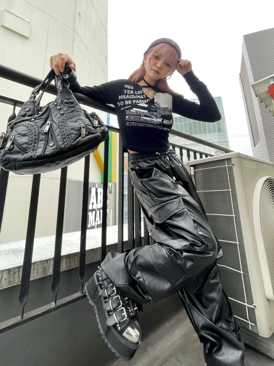 受注制【Never mind the XU】vintage leather bag / 【ネバーマインド ザ エックスユー】ハートヴィンテージレザーバッグミニハンドバッグショルダーバッグ