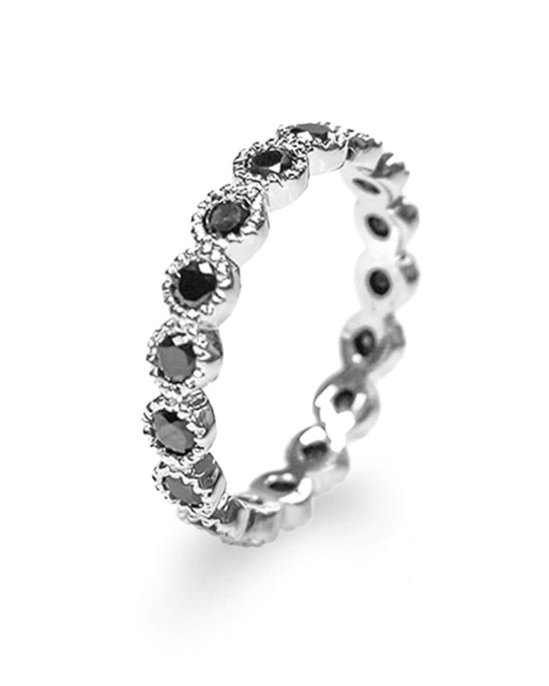 【BLACK PURPLE】TENNIS CHAIN CUBIC RING M