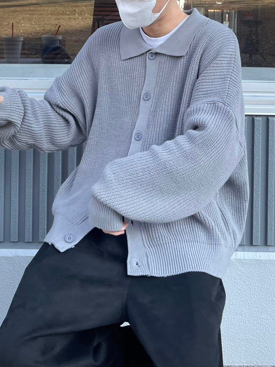 受注制【youll】collar knit cardigan