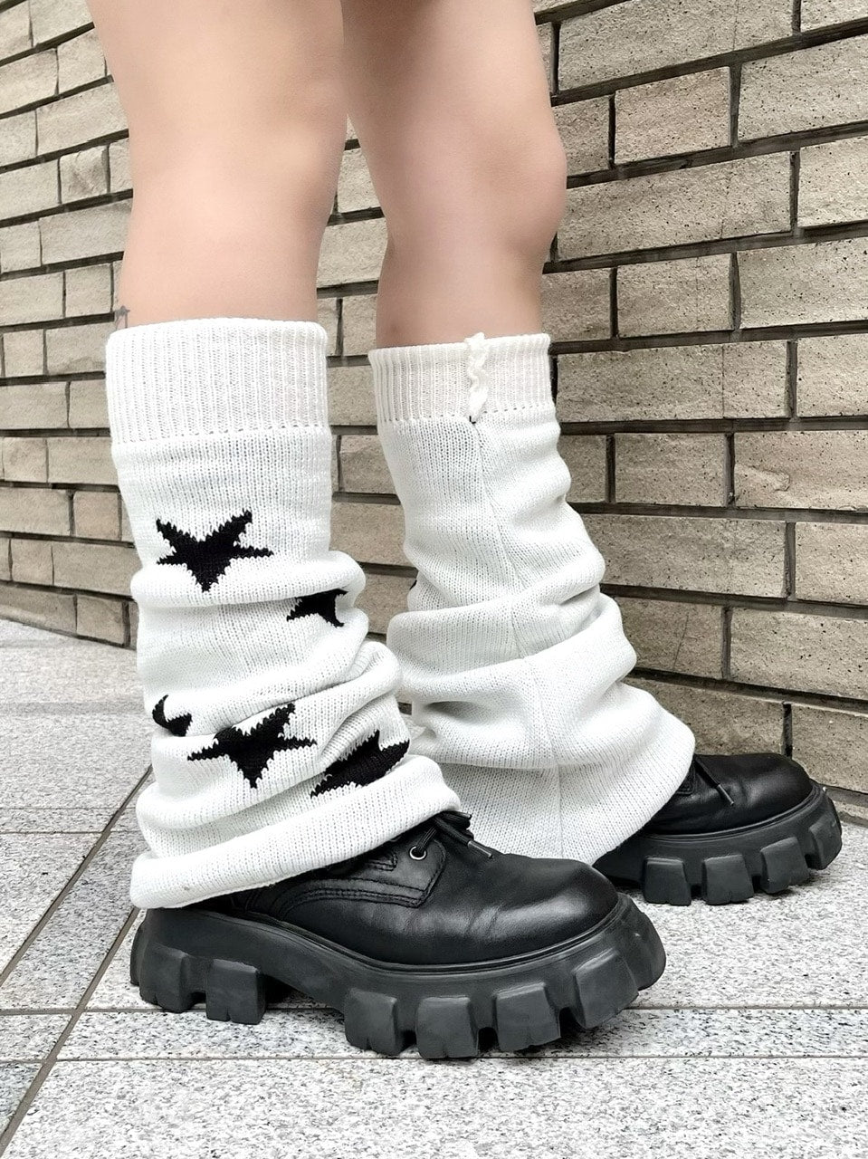 受注制【Never mind the XU】reversible star leg warmer (2color)