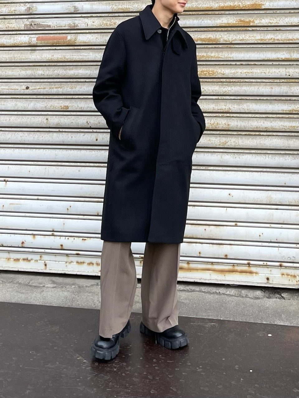 受注制【Chikashitsu +】high neck coat (3color)