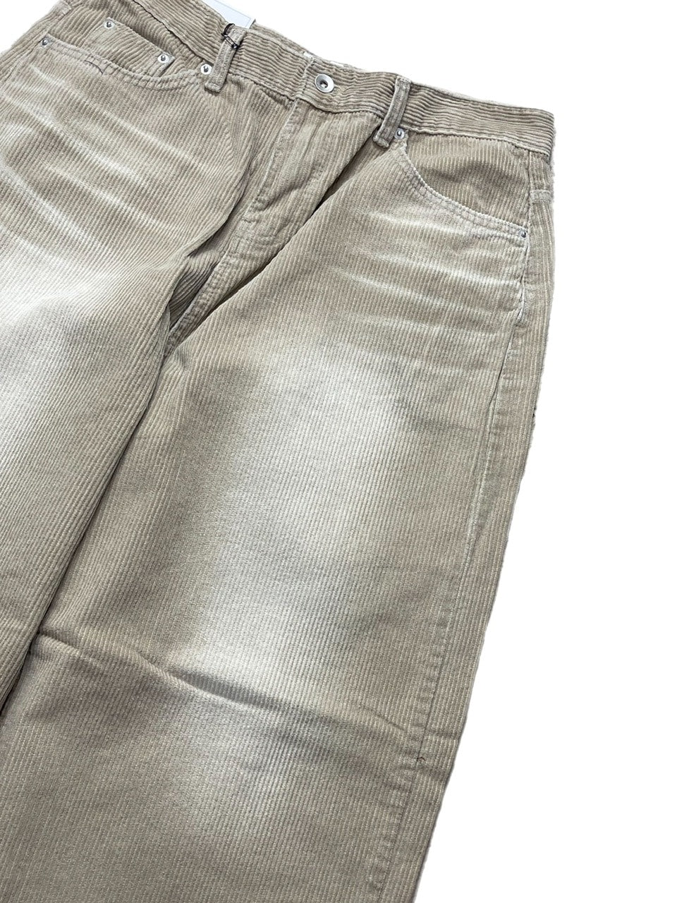 受注制【Chikashitsu +】vintage wash wide corduroy pants (2color)