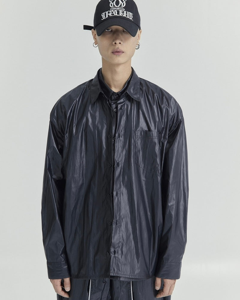 【OY】LAYERED PANEL LOGO SHIRTS