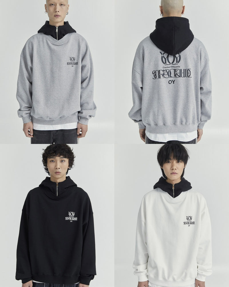【OY】OVERLAY LOGO ZIPPER POLA HOODIE