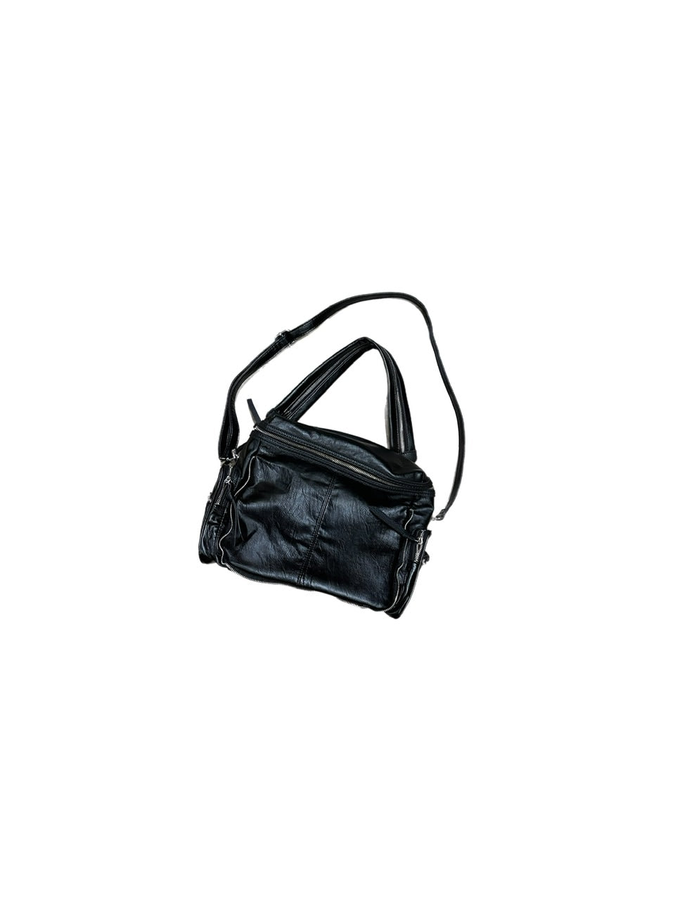 受注制【Chikashitsu +】zip design leather shoulder bag