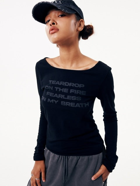 【runningHIGH】LETTERING SLIM L/S TEE / 【ランニングハイ】レタリングスリム長袖Ｔシャツ