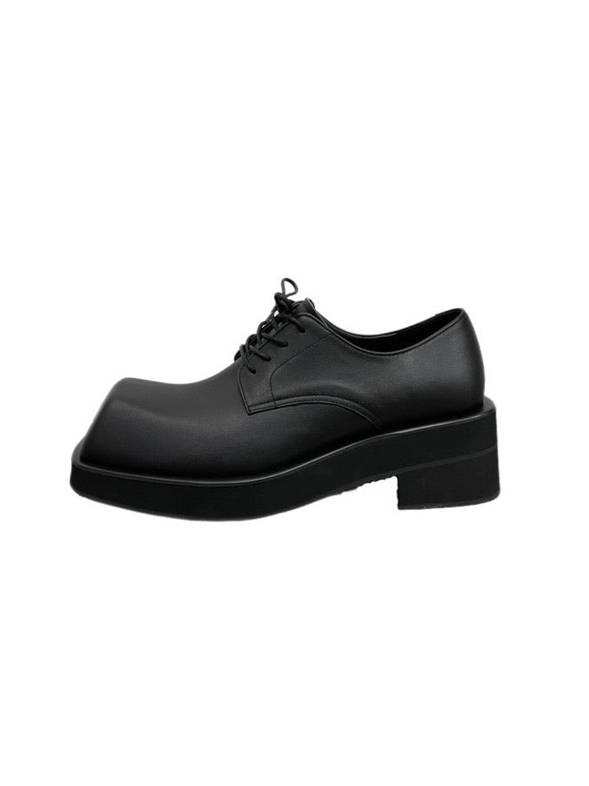 受注制【Chikashitsu +】square toe derby shoes