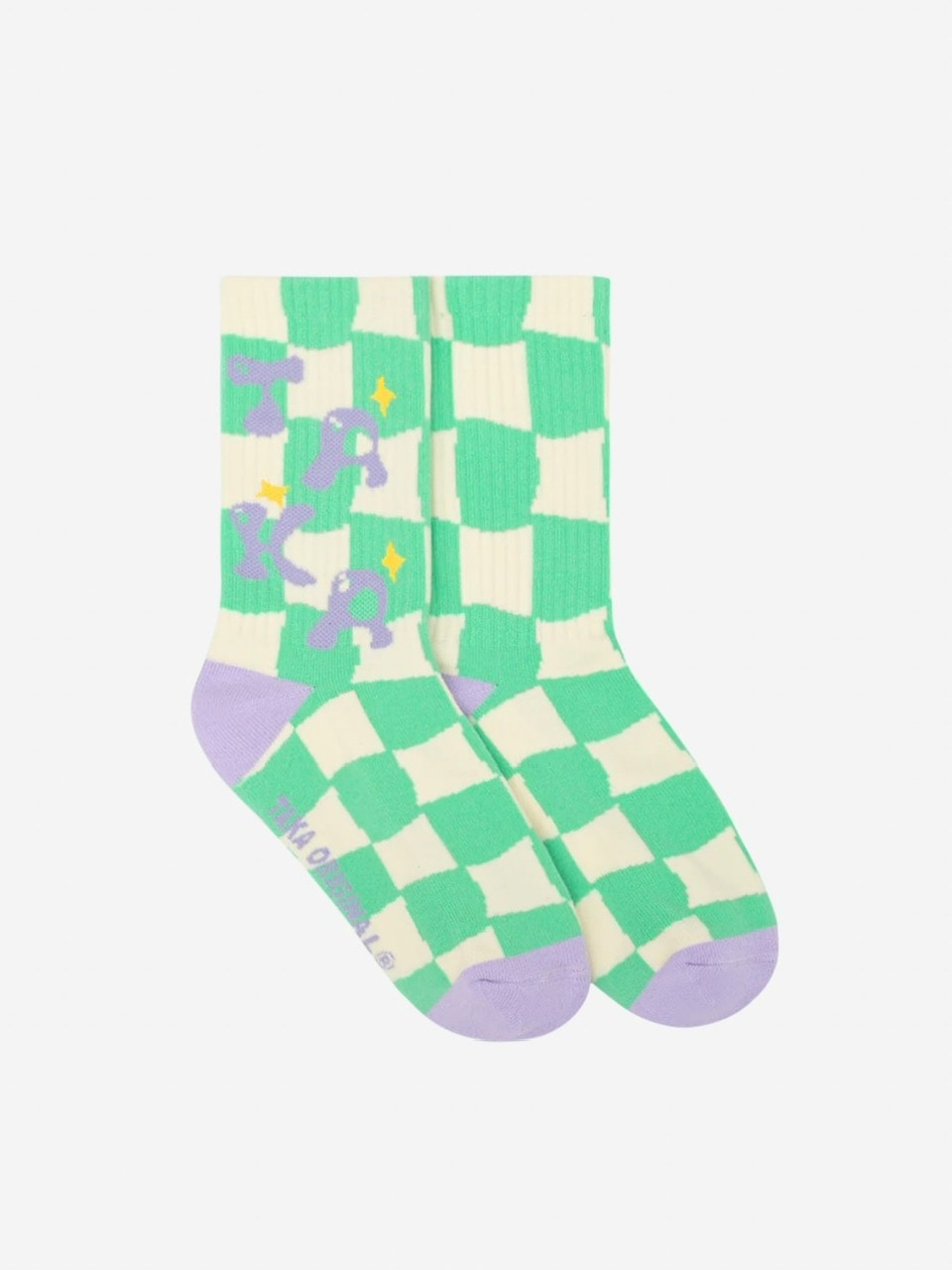 【TAKA ORIGINAL】logo checkerboard crew socks