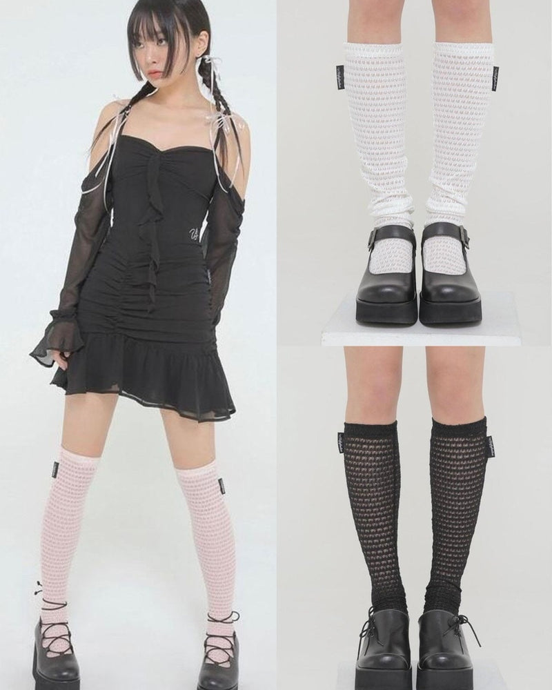 【Uglyshadow】MESH KNEE SOCKS