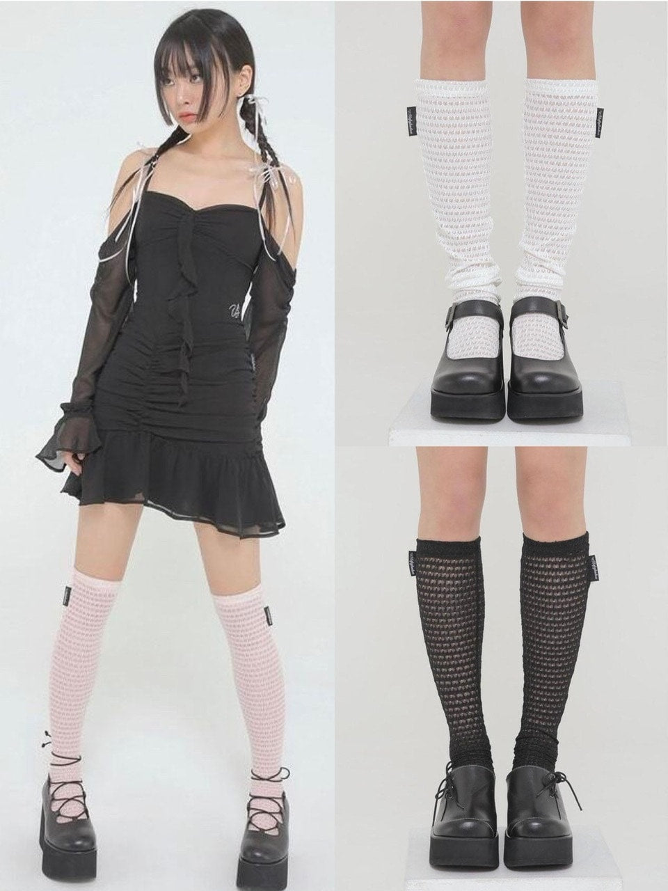【Uglyshadow】MESH KNEE SOCKS