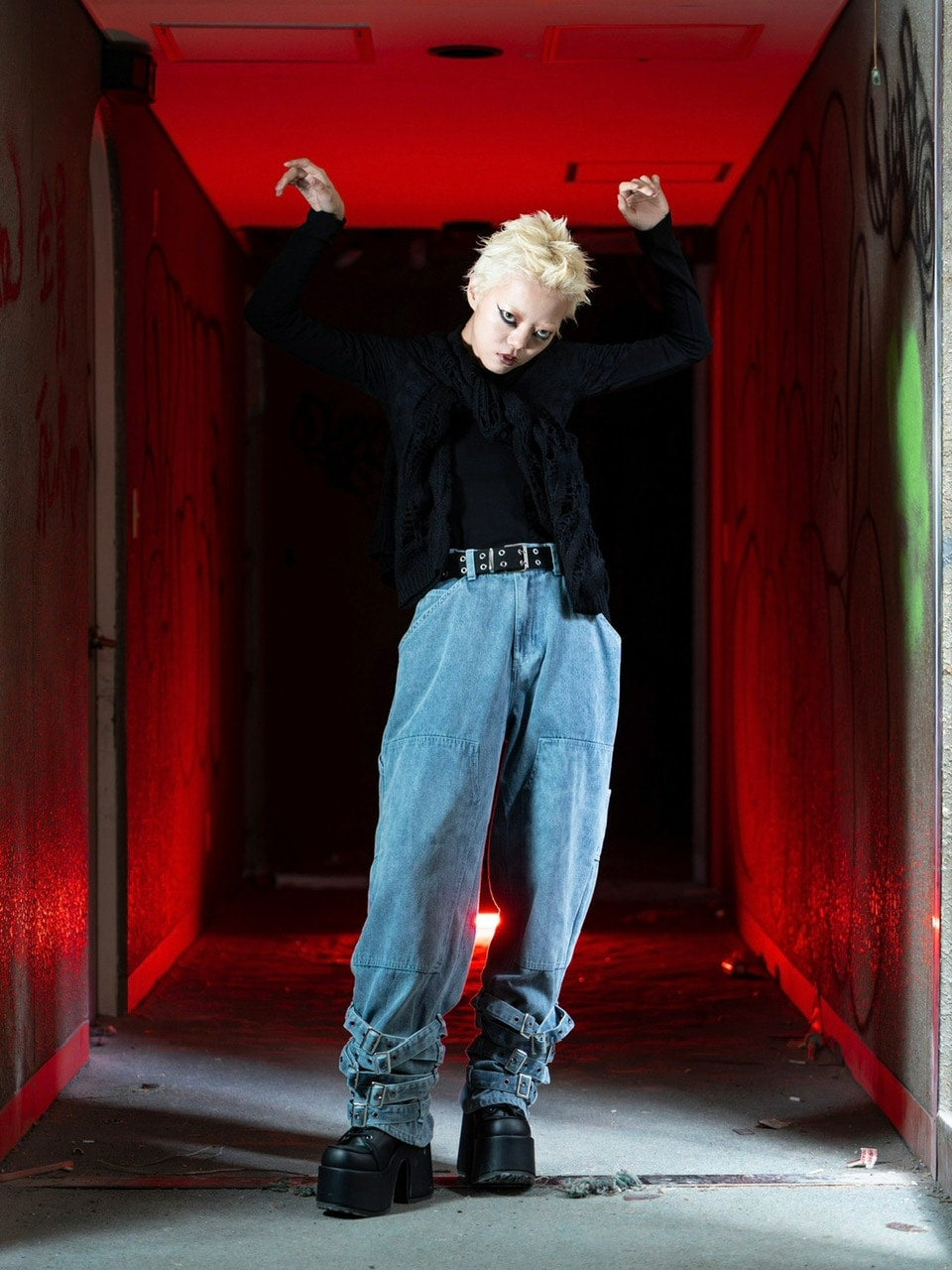 【Bizarre Maiden】belt denim pants