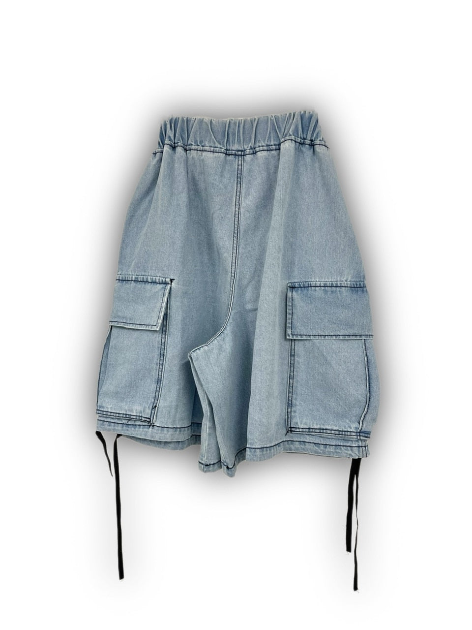 受注制【Never mind the XU】denim wide half pants (2color) / 【ネバーマインドザエックスユー】デニムワイドハーフパンツ