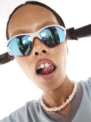 【Basic Pleasure Mode】RIMLESS VISOR WRAP SUNGLASSES WITH MIRROR LENS