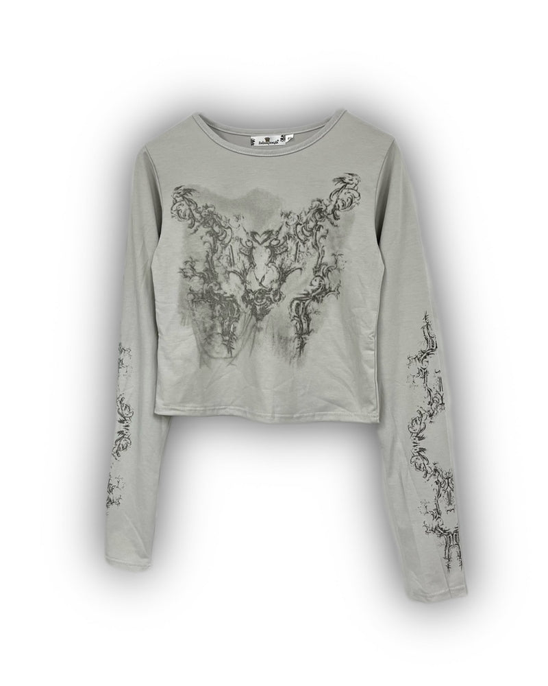 国際配送【Never mind the XU】tribal print long sleeve tee