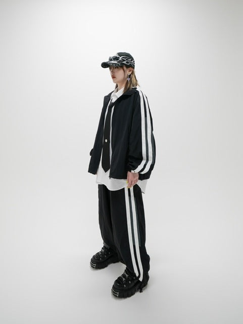 【Never mind the XU】set up side line track pants / 【ネバーマインドザエックスユー】セットアップサイドライントラックパンツ