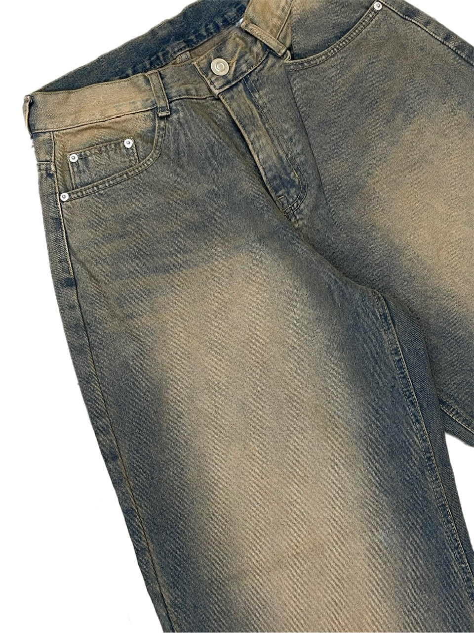 受注制【Chikashitsu +】vintage faded wash denim pants