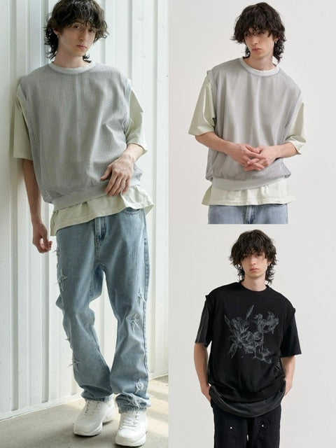 【RE:ON STUDIO】LAYERED MESH VEST