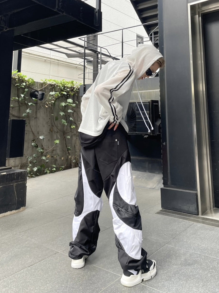 受注制【Never mind the XU】track mesh zip hoodie (2color)