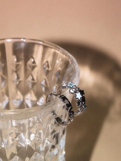 【VSCH】VSCH Sweet Star Ring Letter Male Ring